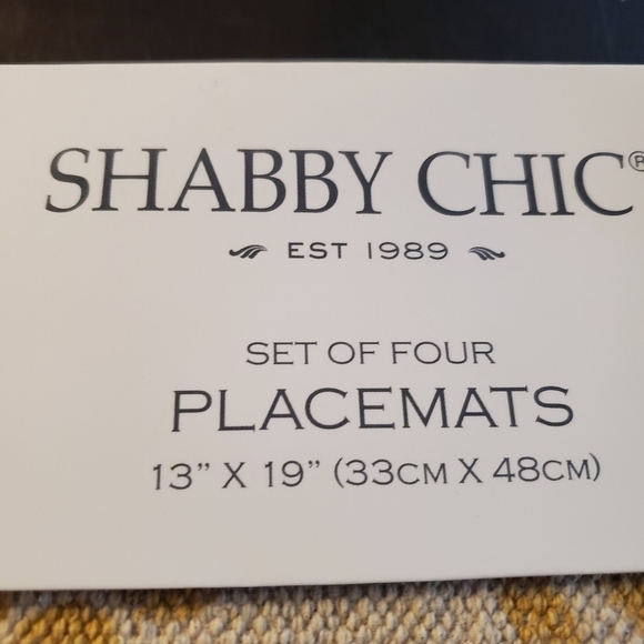 NWT Shabby Chic Set of 4 Placemats Natural Cotton Stamped Easter Eggs Raw Edges - Picture 3 of 6